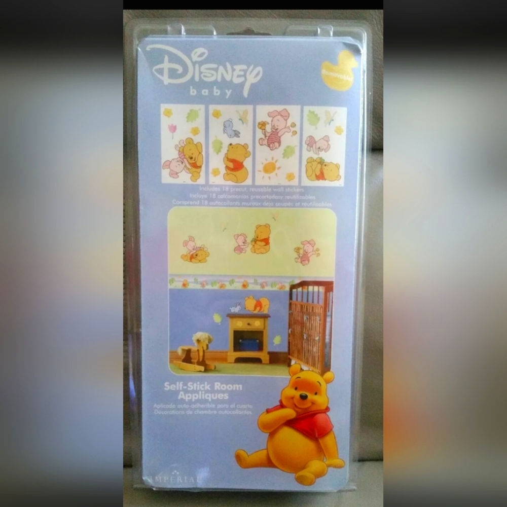 Disney Baby Winnie Pooh Self-Stick Reusable Room Appliques - New - Tigger Piglet